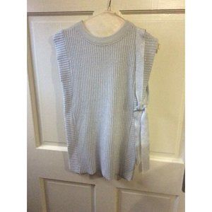 Vintage Tunic Sweater Silver Sparkle Belted Melissa Farr ribbed sleeveless Disco
